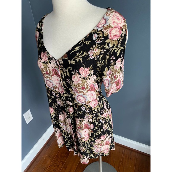 Vintage 90s floral button down dress, size S/M - Picture 1 of 7